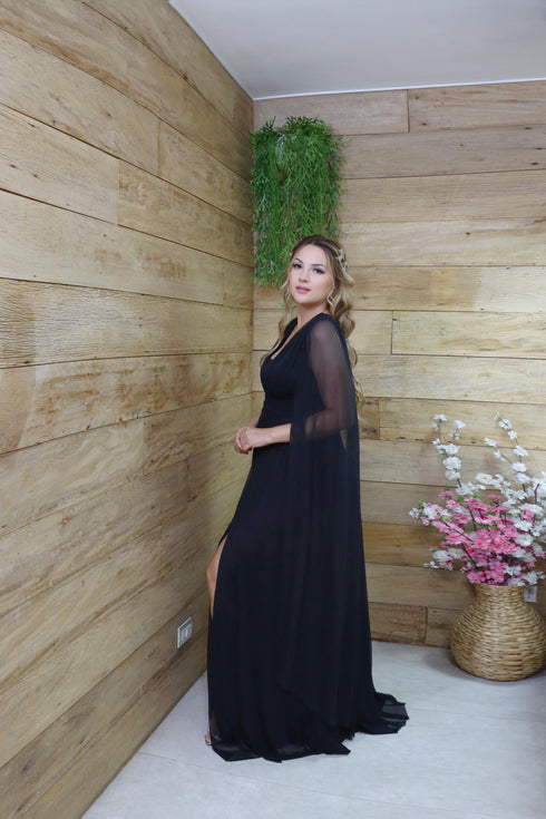 Vestido três listras pequenas com capa